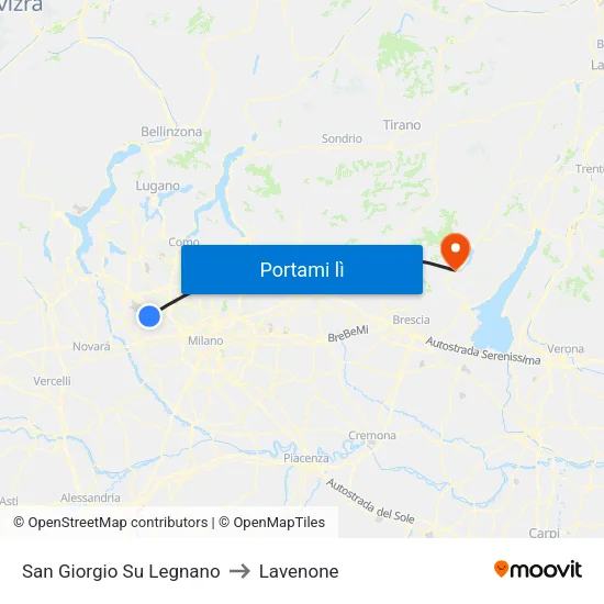 San Giorgio Su Legnano to Lavenone map