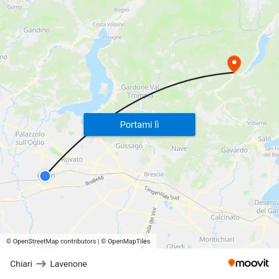 Chiari to Lavenone map