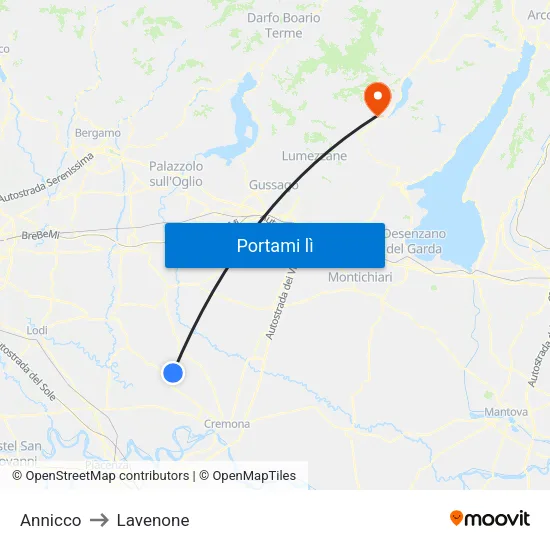 Annicco to Lavenone map