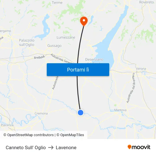 Canneto Sull' Oglio to Lavenone map