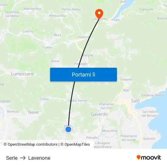 Serle to Lavenone map