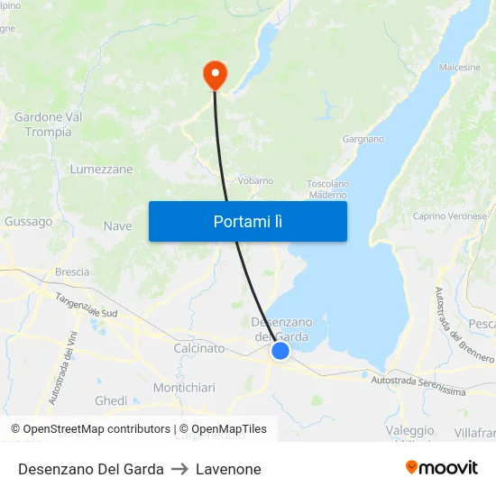 Desenzano Del Garda to Lavenone map