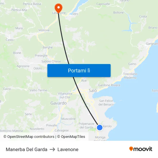 Manerba Del Garda to Lavenone map