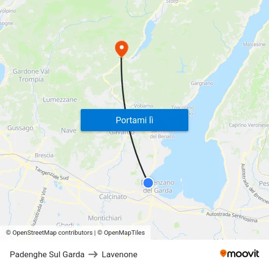 Padenghe Sul Garda to Lavenone map