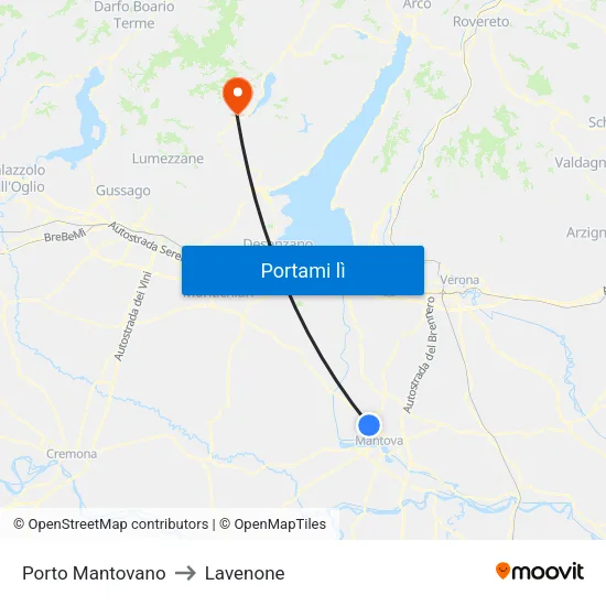 Porto Mantovano to Lavenone map
