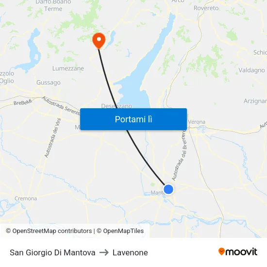 San Giorgio Di Mantova to Lavenone map