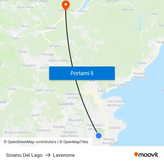 Soiano Del Lago to Lavenone map