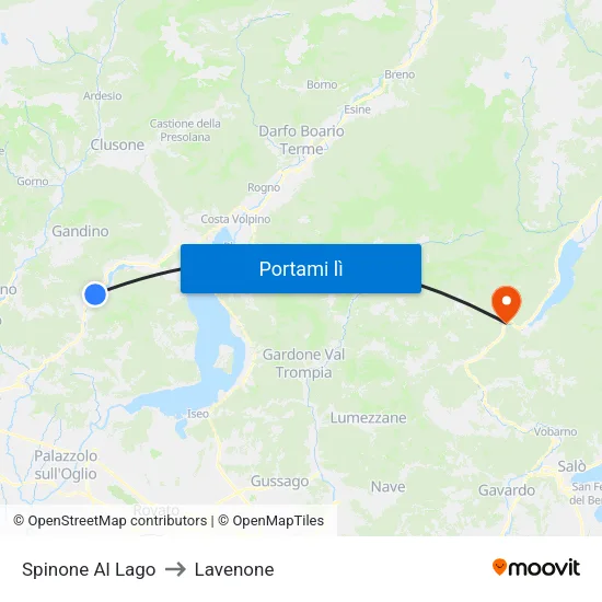 Spinone Al Lago to Lavenone map