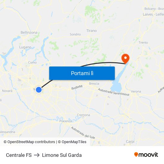 Centrale FS to Limone Sul Garda map