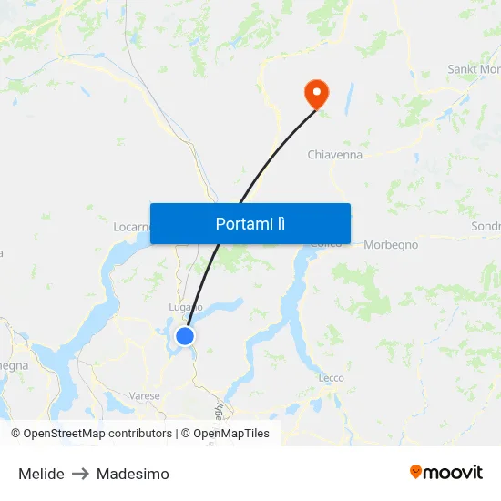 Melide to Madesimo map