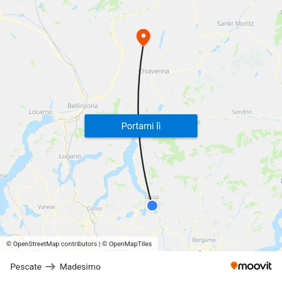 Pescate to Madesimo map