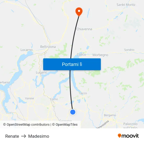 Renate to Madesimo map