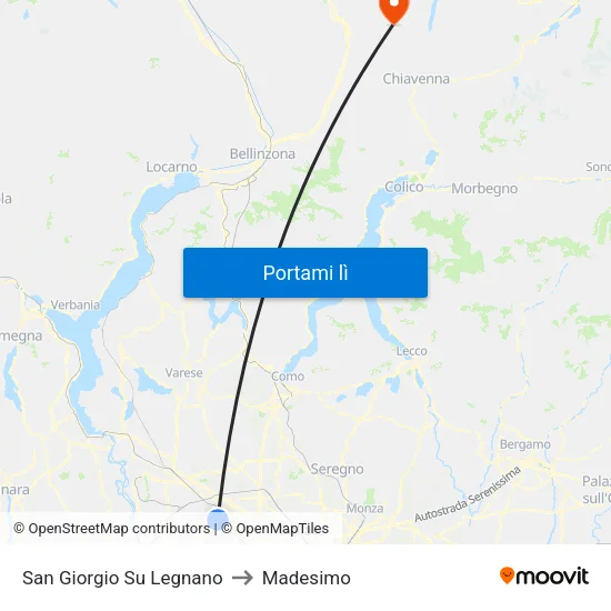 San Giorgio Su Legnano to Madesimo map