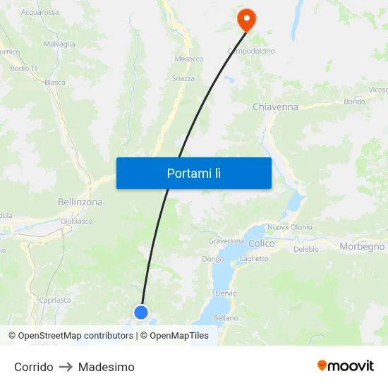 Corrido to Madesimo map