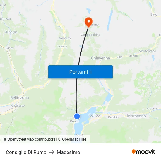 Consiglio Di Rumo to Madesimo map
