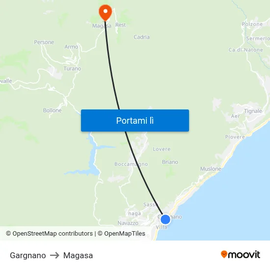 Gargnano to Magasa map