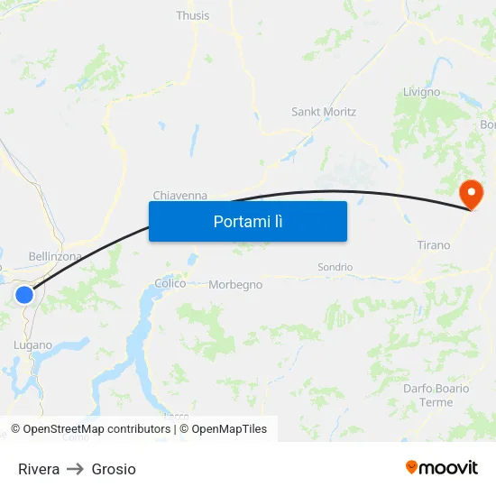 Rivera to Grosio map