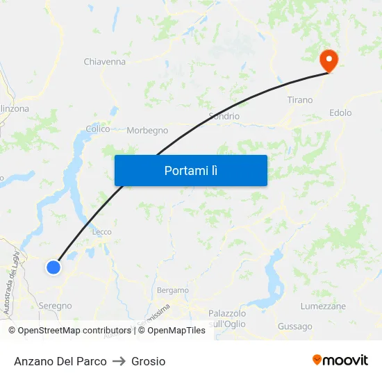 Anzano Del Parco to Grosio map
