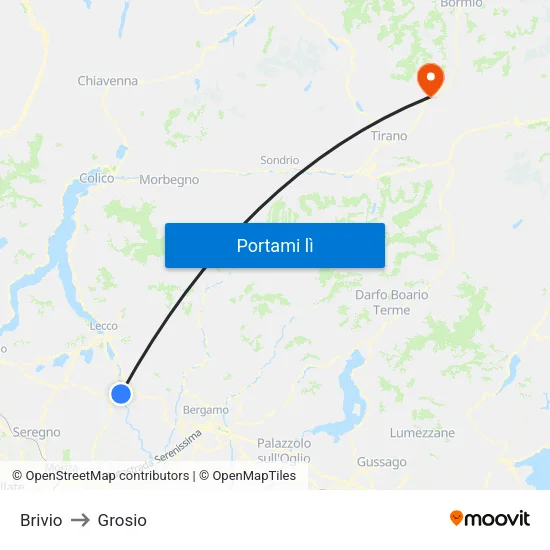 Brivio to Grosio map