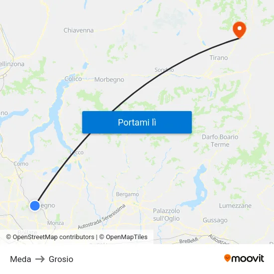 Meda to Grosio map