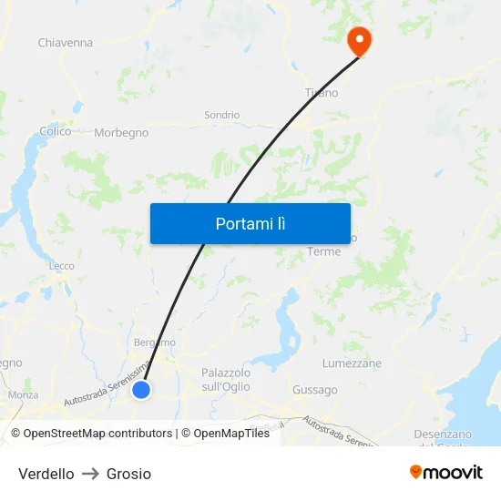 Verdello to Grosio map