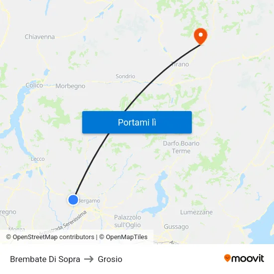 Brembate Di Sopra to Grosio map