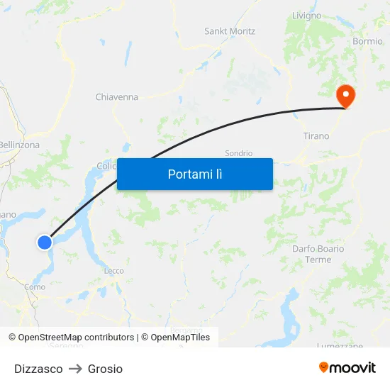 Dizzasco to Grosio map