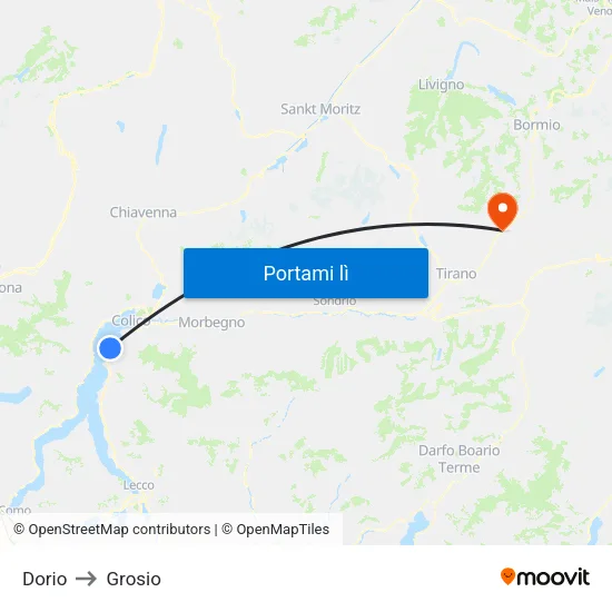 Dorio to Grosio map