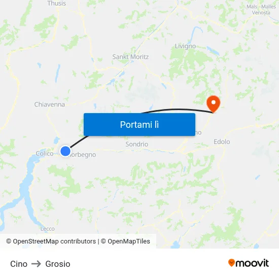 Cino to Grosio map
