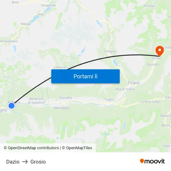 Dazio to Grosio map