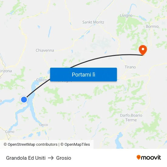 Grandola Ed Uniti to Grosio map