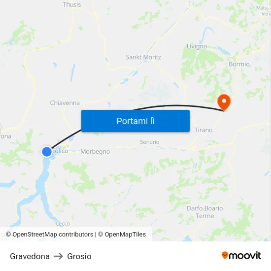 Gravedona to Grosio map