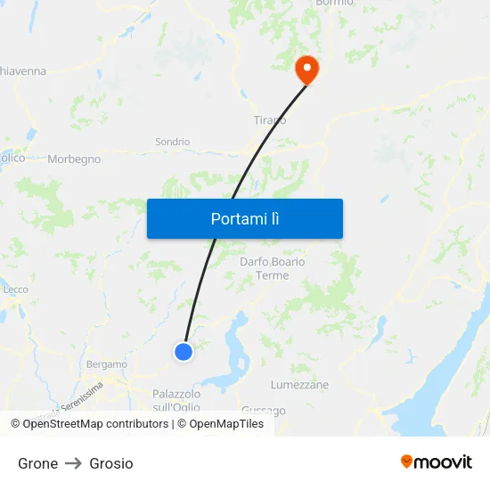 Grone to Grosio map