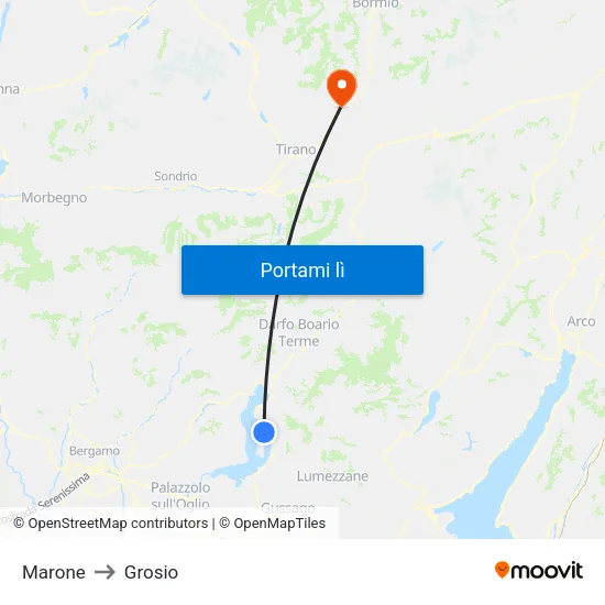 Marone to Grosio map