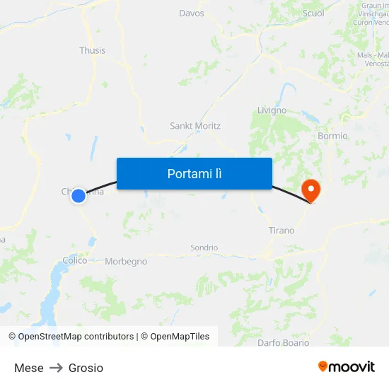 Mese to Grosio map