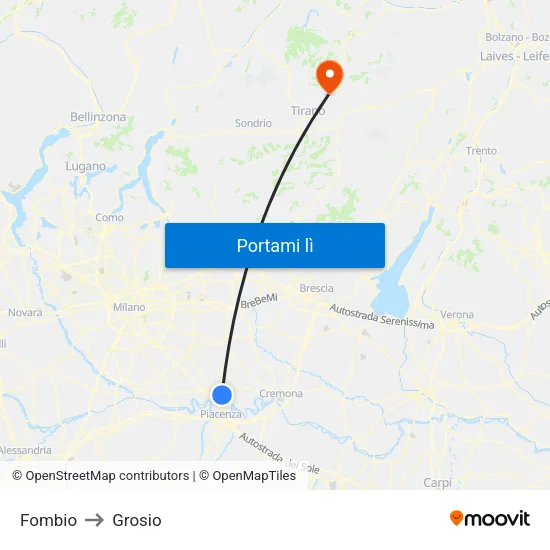 Fombio to Grosio map