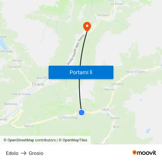 Edolo to Grosio map