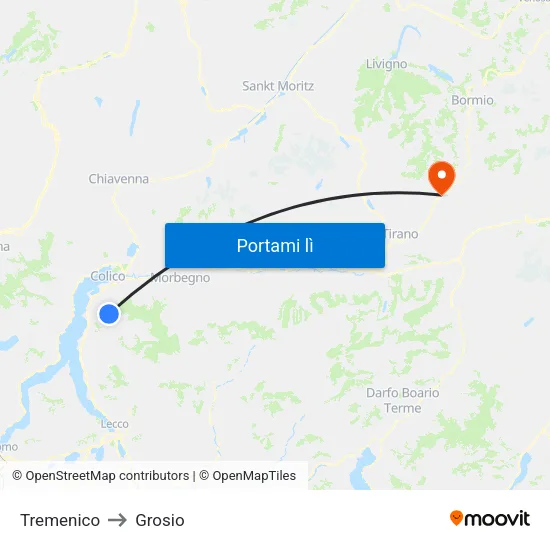 Tremenico to Grosio map