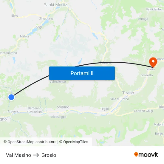 Val Masino to Grosio map