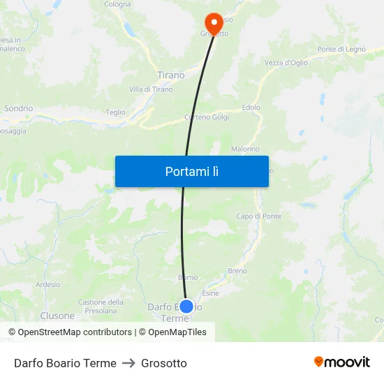Darfo Boario Terme to Grosotto map