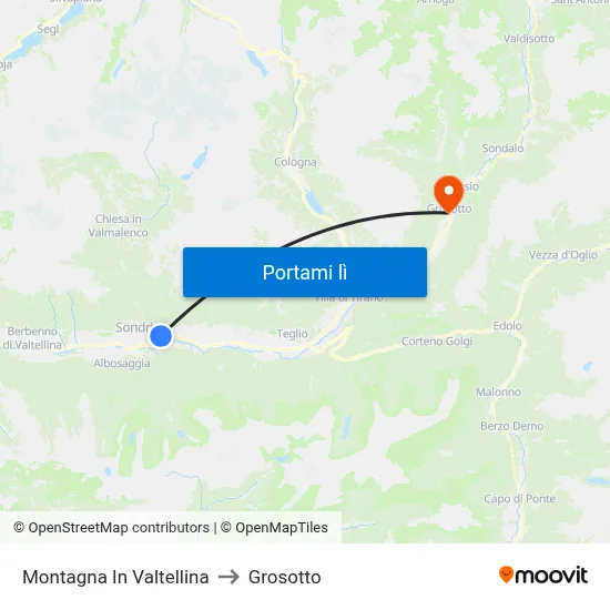 Montagna In Valtellina to Grosotto map