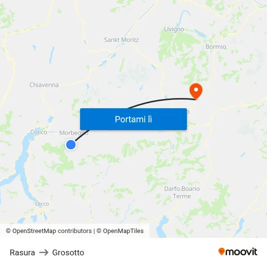 Rasura to Grosotto map