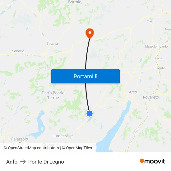 Anfo to Ponte Di Legno map