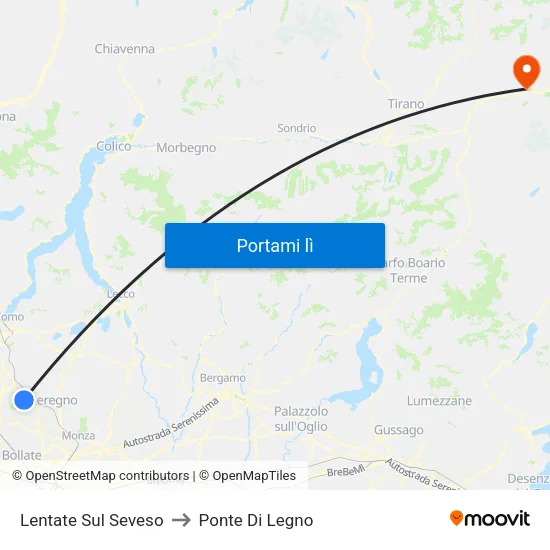 Lentate Sul Seveso to Ponte Di Legno map