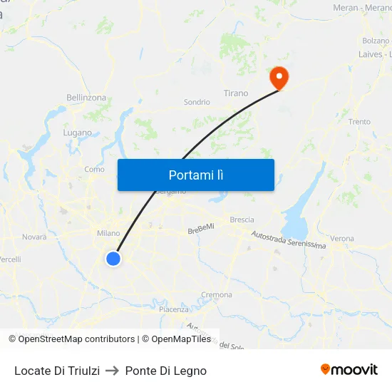 Locate Di Triulzi to Ponte Di Legno map