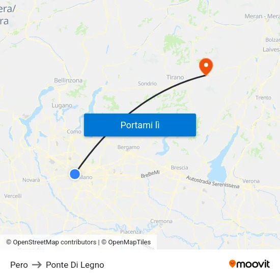 Pero to Ponte Di Legno map