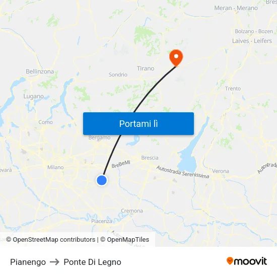 Pianengo to Ponte Di Legno map