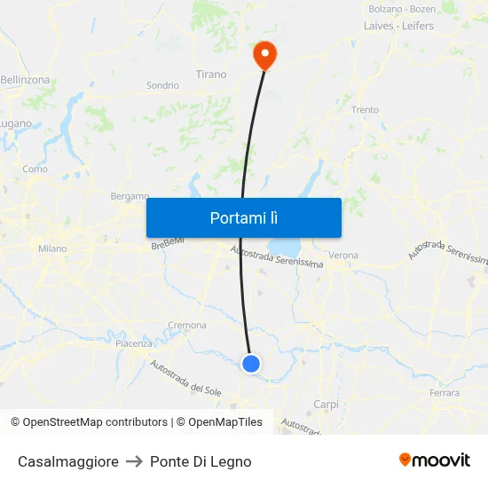 Casalmaggiore to Ponte Di Legno map