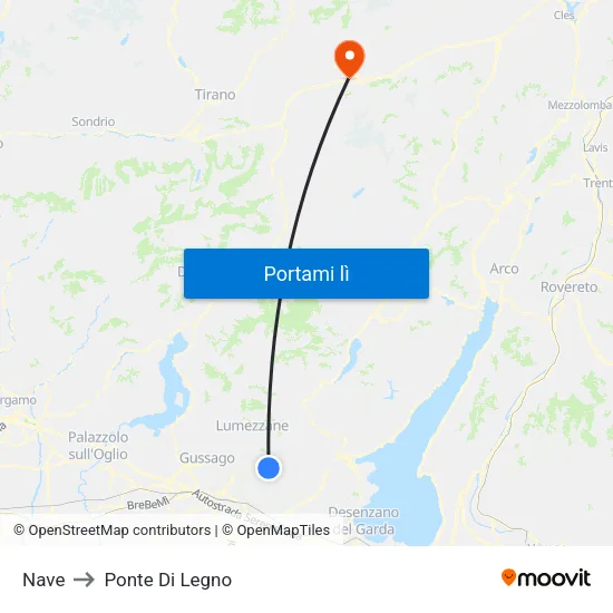 Nave to Ponte Di Legno map