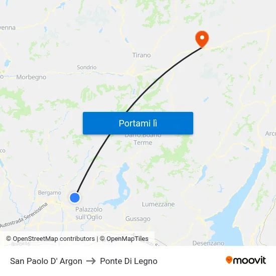 San Paolo D' Argon to Ponte Di Legno map